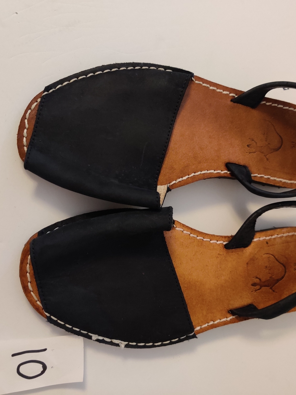 DeMenorca Black Leather Slide Sandals with Slingback 7.5